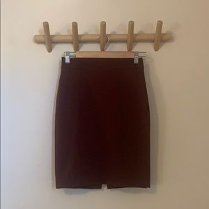 Burgundy pencil skirt